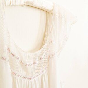 Vintage Rare White Long Floral Detail Nightgown Nightie Lingerie